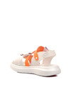 White-Orange Girls Flat Sandals 24-997 F