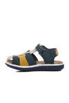 Navy Blue Yellow Orthopedic Boys Sandals 24-998 P