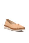 Beige Genuine Leather Womens Casual Shoes 241737 Z