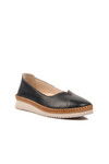 Black Genuine Leather Womens Casual Shoes 241737 Z