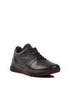 Black Genuine Leather Orthopedic Mens Casual Shoes 28837 M