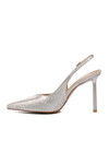Silver Thin Heeled Womens Evening Shoes 298226 Z