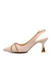 Beige Thin Heeled Womens Evening Shoes 312099 Z