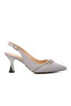 Silver Thin Heeled Womens Evening Shoes 312099 Z