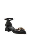 Black Stoned Womens Evening Shoes 326184 Z