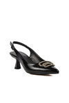Black Thin and Low Heeled Womens Evening Shoes 357075 Z
