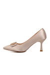 Beige Thin Heeled Womens Evening Shoes 357088 Z