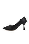 Black Satin Womens High Heel Shoes 357091 Z