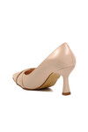 Beige Wrinkled Womens High Heel Shoes 357095 Z