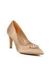 Nude Thin Heeled Womens Evening Shoes 377101 Z