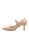 Nude Patent Leather Womens High Heel Shoes 458297 Z