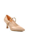 Nude Patent Leather Womens High Heel Shoes 458297 Z