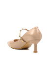 Nude Patent Leather Womens High Heel Shoes 458297 Z