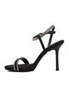 Black Thin Heeled Stoned Womens Evening Shoes 543117 Z