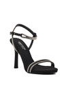Black Thin Heeled Stoned Womens Evening Shoes 543117 Z
