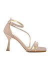 Gold Thin Heeled Womens Evening Shoes 655292 Z