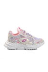 White Pink Velcro Girls Sneakers 732 P