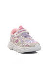 White Pink Velcro Girls Sneakers 732 P