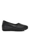 Black Genuine Leather Anatomic Womens Casual Shoes 7474 Z