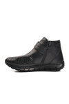 Black Genuine Leather Velcro Anatomic Womens Boots 9411 Z