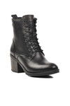 Black Genuine Leather Anatomical Womens Boots 9812 Z