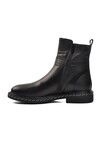 Black Genuine Leather Anatomical Womens Boots 9856 Z