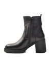 Siyah Hakiki Deri Anatomik Kadın Topuklu Bot 9895 Z