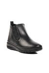 Black Genuine Leather Anatomical Womens Boots 9935 Z