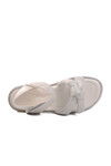 White Glittery Orthopedic Girls Sandals 24-409 F