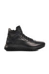 Black Genuine Leather Orthopedic Mens Boots 28866 M