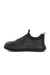 Black Orthopedic Genuine Leather Mens Casual Shoes 6439 M
