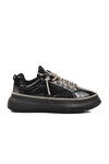 Black Patent Leather Stoned Womens Sneaker K732455 Z
