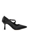 Black Satin Womens High Heel Shoes 357094 Z