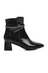 Black Patent Leather Polyurethane Womens Boots 267 Z