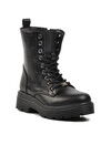 Black Lace-Up Zippered Womens Boots Pc-52403 Z