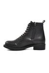 Black Lace-Up Zippered Womens Boots Pc-52516 Z