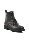 Black Lace-Up Zippered Womens Boots Pc-52516 Z