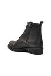 Black Lace-Up Zippered Womens Boots Pc-52516 Z