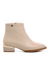 Cream Zippered Womens Boots Pc-52720 Z