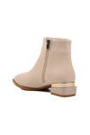 Cream Zippered Womens Boots Pc-52720 Z