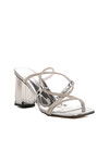 Silver Mirror Womens Heeled Slippers PC-53042 Z