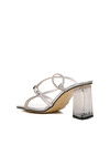 Silver Mirror Womens Heeled Slippers PC-53042 Z