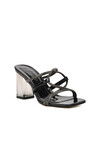 Black Patent Leather Womens Heeled Slippers PC-53042 Z