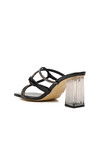 Black Patent Leather Womens Heeled Slippers PC-53042 Z