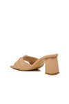 Bej  Kadın Topuklu Terlik PC-53123 Z