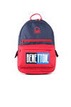 Navy Blue-Red Unisex School Bag 03789