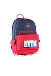 Navy Blue-Red Unisex School Bag 03789