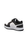 Black-White Unisex Kids Sneakers Slogan F
