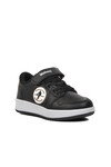 Black-Black-White Childrens Sneakers Slogan P
